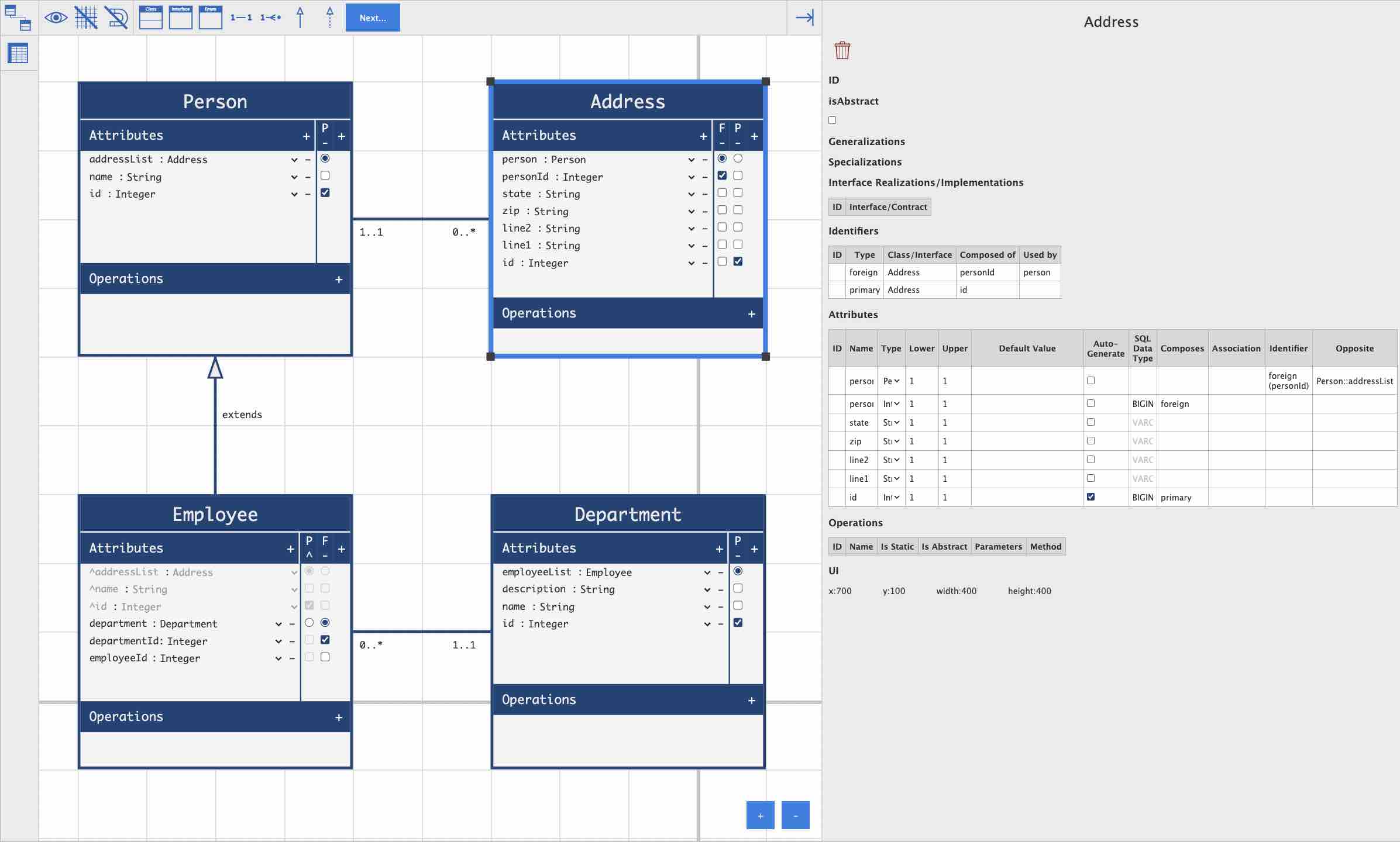 Schematize UML Class Diagram Editor