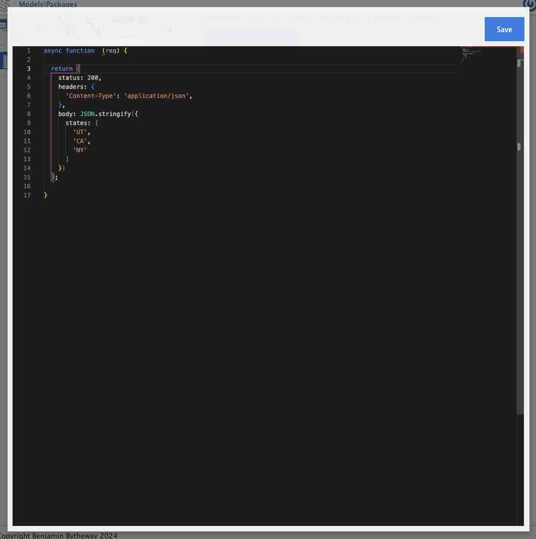 Schematize Serverless Function Monaco Editor